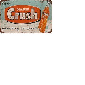Drink Orange Crush Vintage Look Metal Sign Wall Decoration